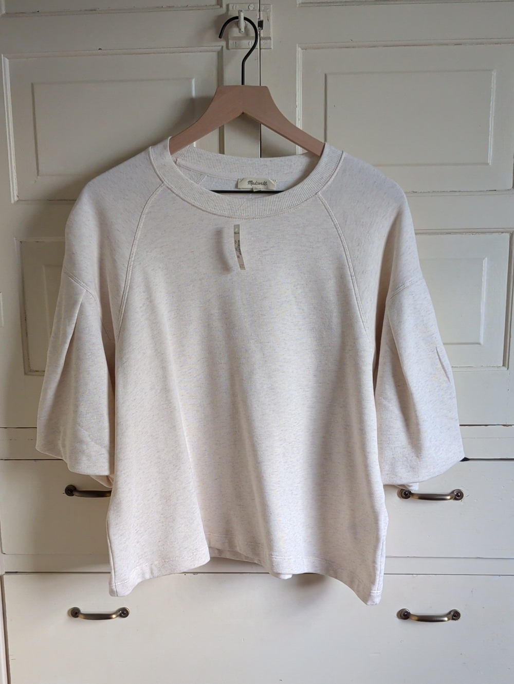 Madewell Beige Short-Sleeve Sweatshirt Top